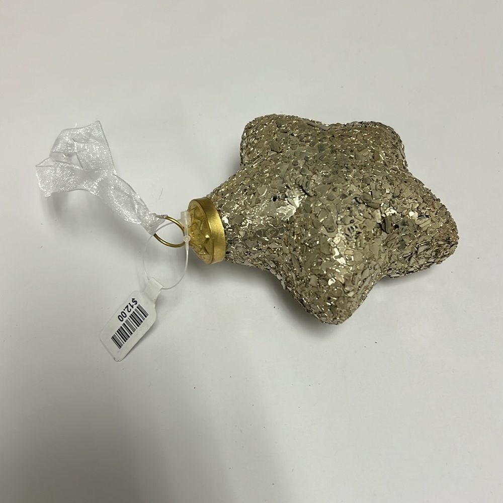 Terrain Glitter Star Ornament Silver